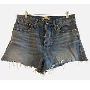 Madewell Shorts Womens 29 Relaxed Denim Snap Closure Distressed Style